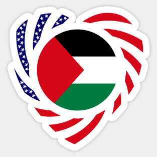 Palestinian American Multinational Patriot Flag Series (Heart) Sticker